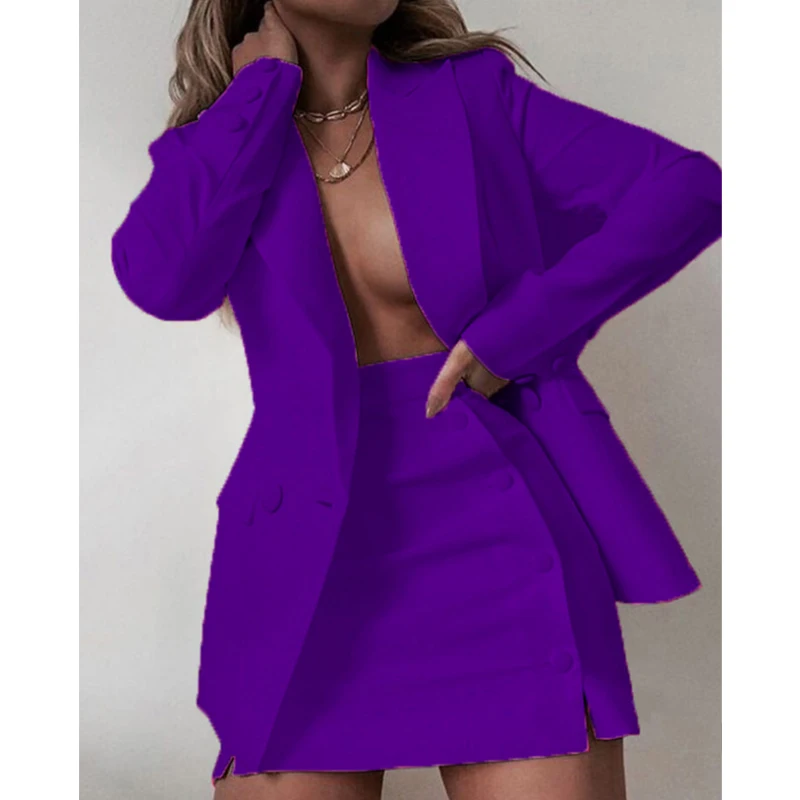 2021 New Fashion 2 Piece Set Women Streetwear Candy Colour Basic Blazer Sets Coat + Shorts Slim Suit Jacket