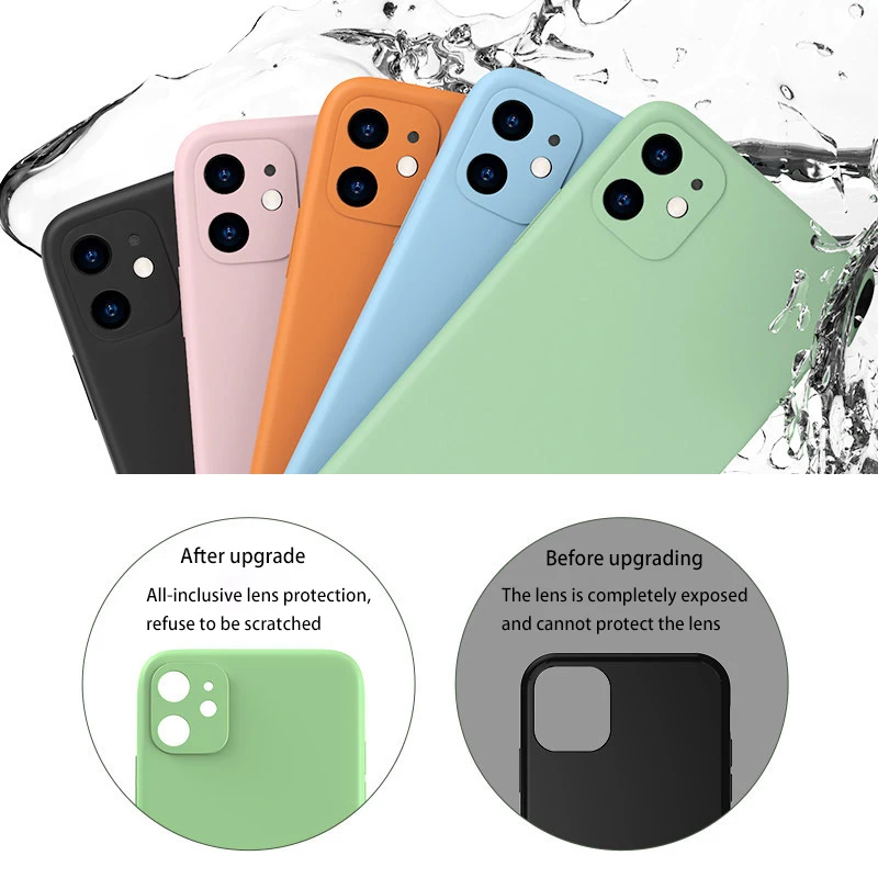Kebiss Original Liquid Silicone Luxury Case for iPhone 11 Cases 12 Pro Max Mini 7 8 6 6S Plus XR X XS MAX 5 5S SE Phone Cases