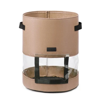 

Greenhouse Vegetables Plant DIY Planting Potato Grow Bag Breathable Non-woven Garden Pot Transparent Visible Storage Container