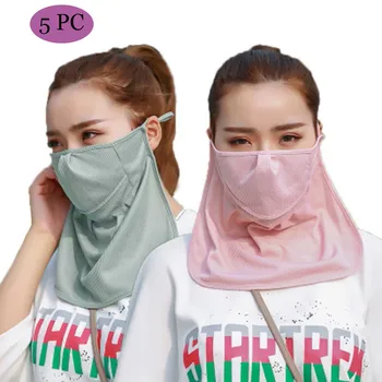 

Pure Color 5PC Anti-Dust Chiffon Mask Fashion Outdoor Adjustable Face Mask Washable Reusable Mouth Mask Mundschutz Maske Masque