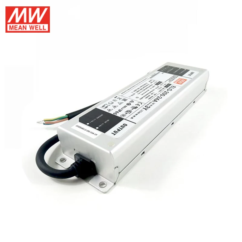 Бренд MEAN WELL представляет ELG-200-24A-3Y 200W 8.4A 24V регулируемый светодиодный Питание 110 V/220 V AC 24V DC 200W Водонепроницаемый MeanWell LED Привод