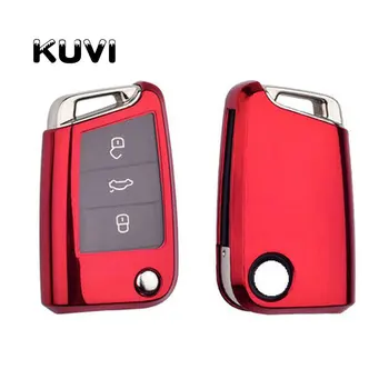 

Soft TPU Car Key Remote Case Cover Holder Case For Volkswagen VW Golf 7 mk7 Seat Ibiza Leon FR 2 Altea Aztec For Skoda Octavia