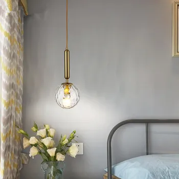 

New Nordic Style Dinning Room Led Chandelier Ins Hot Magic Bean Brass Cafe Aisle Bedside Light Fixtures Free Shipping