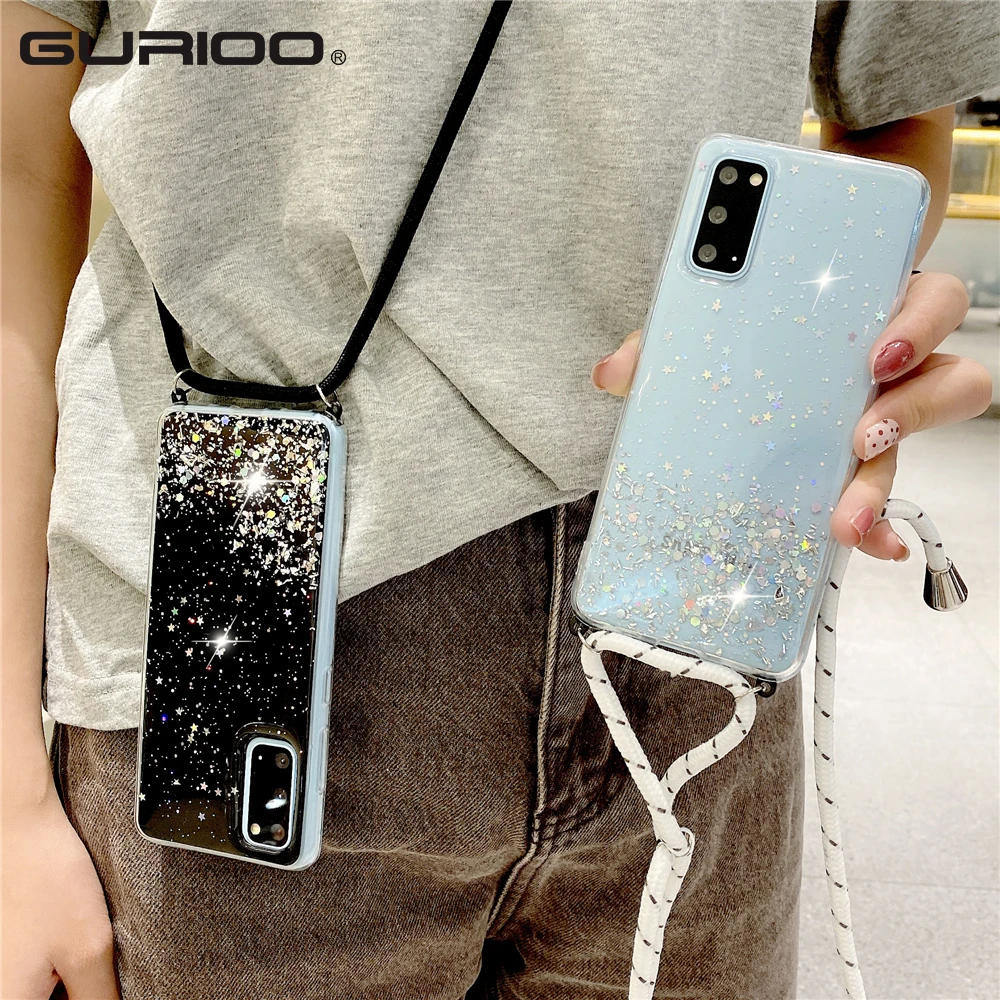 Прозрачный блестящий чехол для Samsung Galaxy A51 A50 A71 A70 S20 Ultra S8 S9 S10 Plus Note 8 9 10 Lite A81