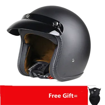 

Motorcycle Motorbike Rider retro open face helmet Casco Casque Moto matte Retro vintage Helmets dot S M L XL matte black