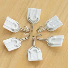 6 шт. пластиковая крепкая клейкая вешалка для настенных дверей, одежды, полотенец, пальто, аксессуары для ванной комнаты, кухни, самоклеющиес...(China)