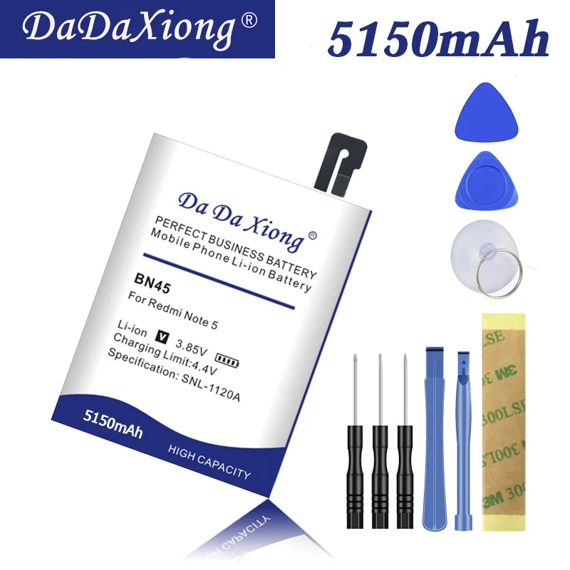 

100% Original BN45 5150mAh Battery for Xiaomi Redmi Note 5 Hongmi Note 5 Replacement Li-ion Battery