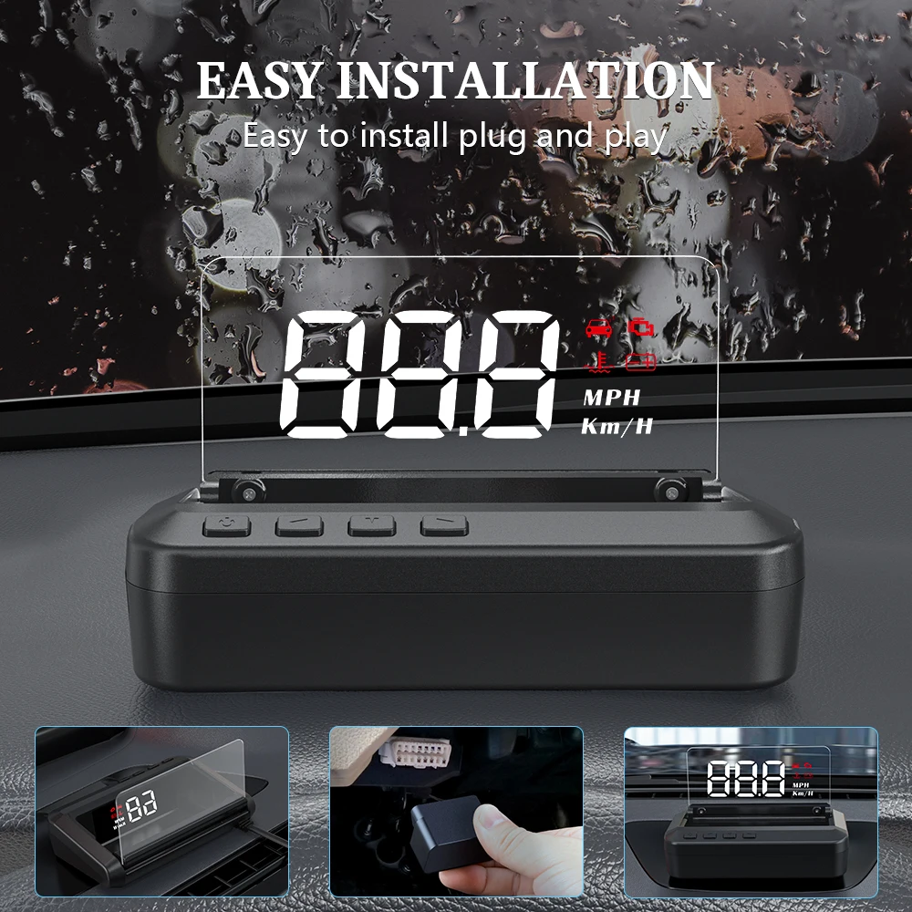 WYING C100 GPS HUD OBD2 ÷ ڵ ˶  ڵ  ׼ ӵ , ڵ Ʈ 