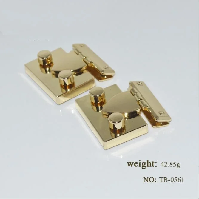 

(10 Pcs/lot) Manufacturers Wholesale Handbags Metal Fittings High-grade Alloy Bright Organs Two-button Lock