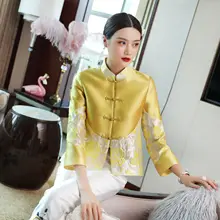 Традиционная одежда Cheongsams топ рубашки куртки для женщин