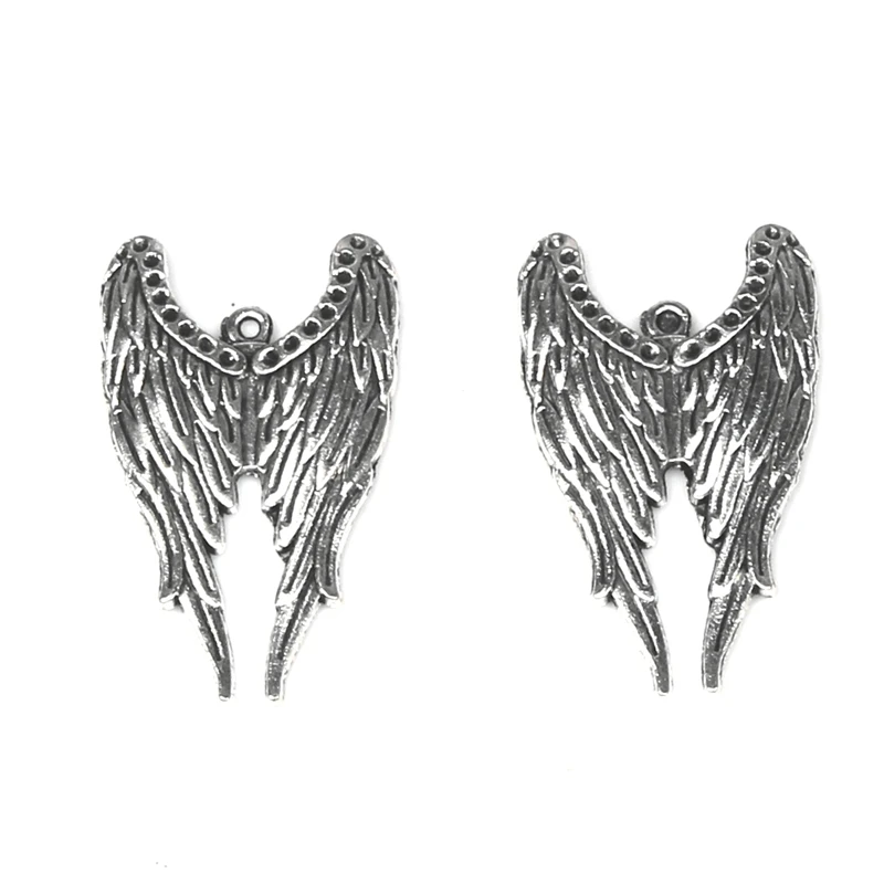 

5 New Fashion Angel Wings Pendant 39x24mm Antique Crafted Pendant Fit, Vintage Tibetan Bronze Silver, DIY Bracelet Necklace