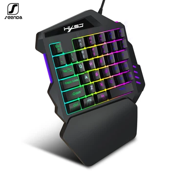 

seenDa V100 One-handed Mechanical Gaming Keyboard Portable Mini Gaming Keypad Game Controller for LOL/PUBG/CF