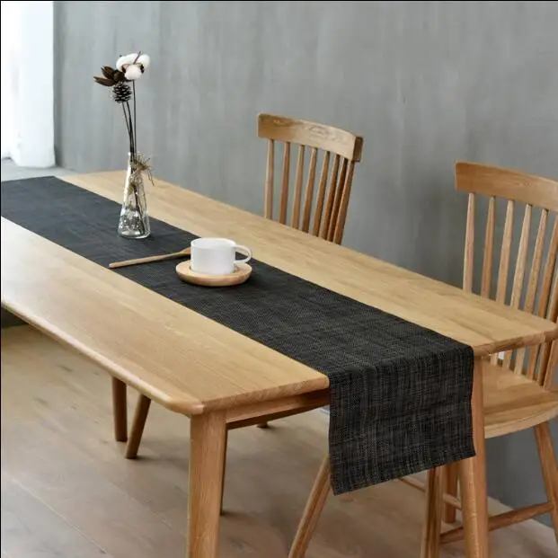 Fyjafon PVC Table Runner Wipe Clean Heat Resistant Table Runner Dining