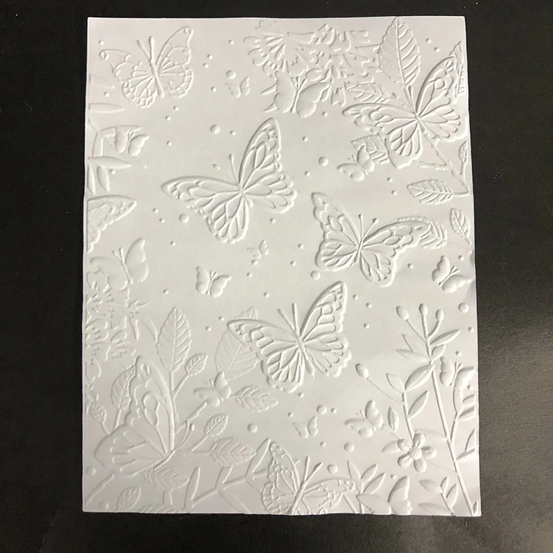 2021 New Embossed Folder For Making 3D Butterfly Pattern Background Greeting Card Scrapbooking No Stamps and Metal Cutting Dies