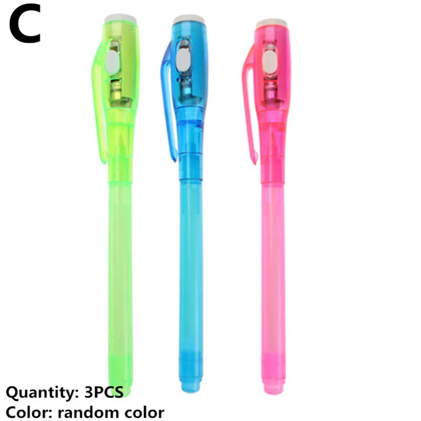 3pcs pen 1 шт. A5 светодиодный светящийся чертеж доска для рисования граффити Рисование планшет Волшебная ничья со светом-забавная флуоресцентная ручка обучающая игрушка - Цвет: 3pcs pen