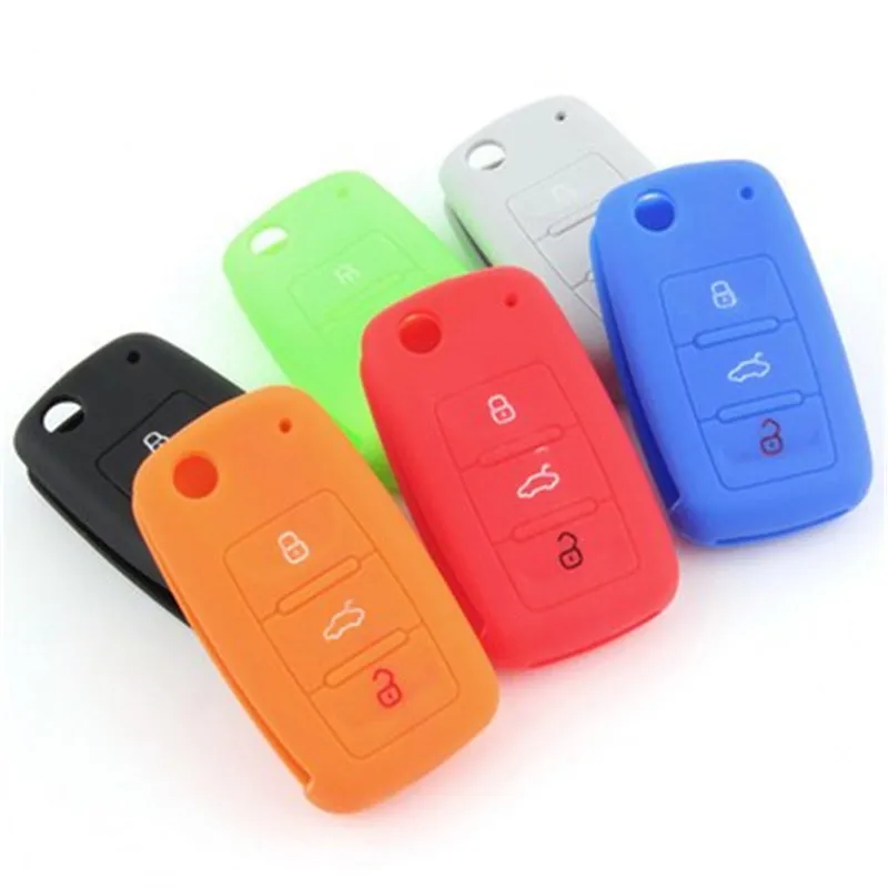 

Silicone Car Auto Key Cover Case For Remote Control For Volkswagen VW Series Car-styling