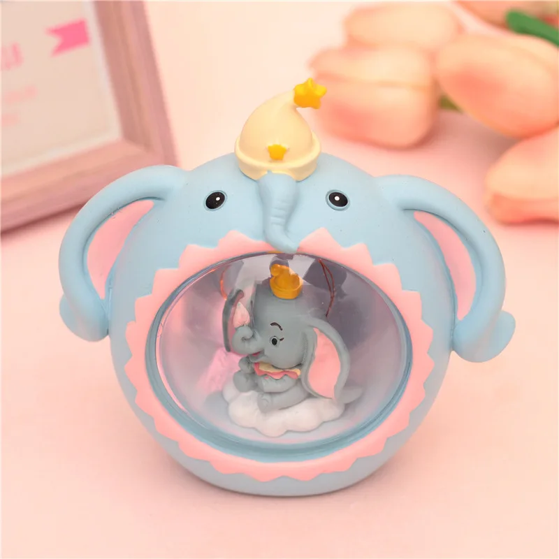 Dumbo ночник смолы фигурки#2351 украшения дома игрушки коллекционная игрушка подарок на день рождения детей - Color: Black