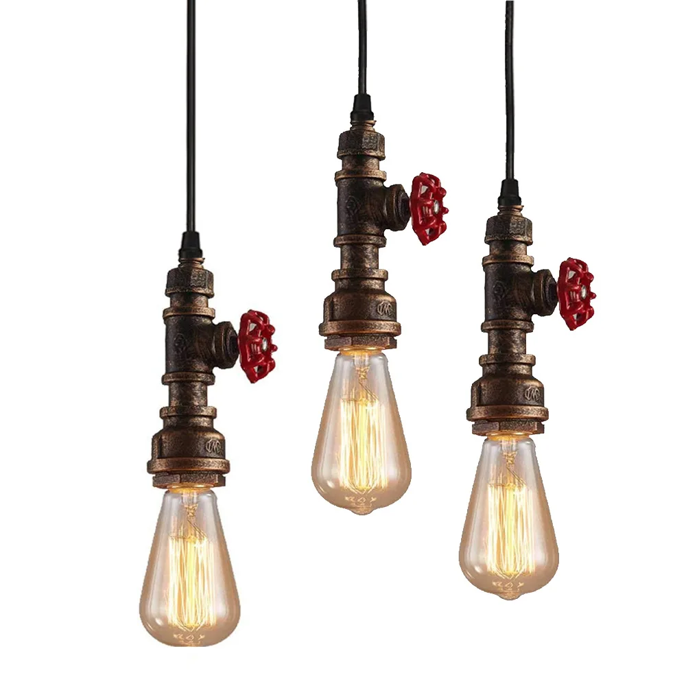 

Water Pipe Pendant Lamp Vintage Industrial-Style Living Room Restaurant Bar European Style Chandelier Creative Cool Coffee Shop