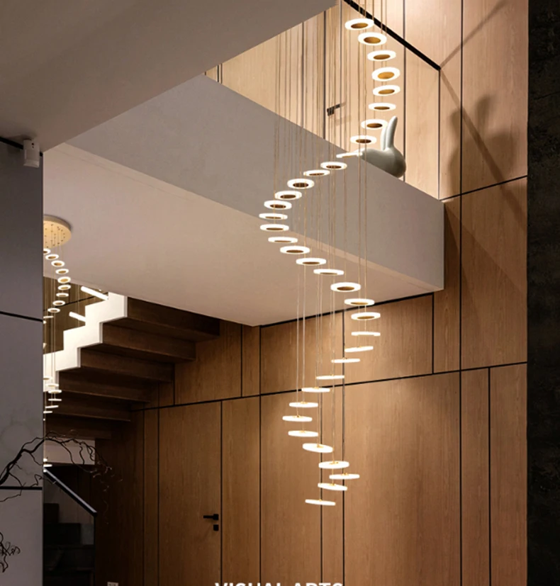 Spiral Staircase Chandelier For Stairwell Hotel Hall Lounge High