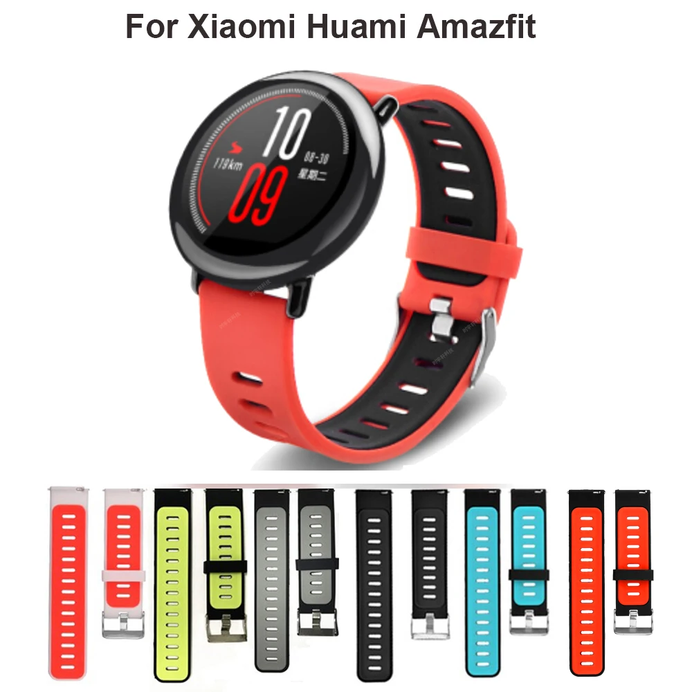 

22mm Silicone Watchband for Original Xiaomi Huami Amazfit PACE Stratos 2 2S 3 GTR 47mm Smart Watch Replacement bracelet Strap