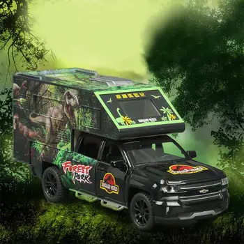 

Kuulee 1:32 Dinosaur Transport Vehicle Acousto-Optic Open Door Alloy Toy Model Vehicle for Children