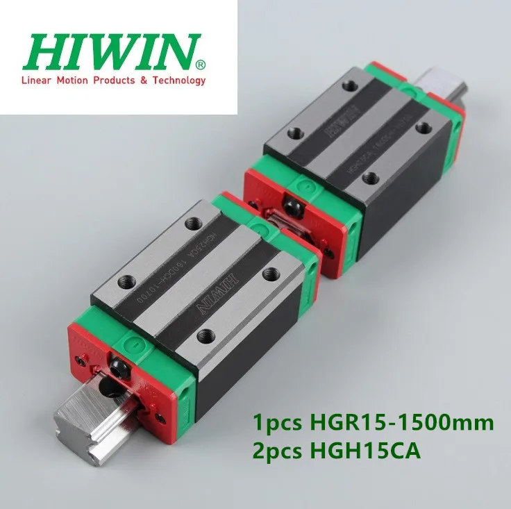 100% original HIWIN 1pcs linear guide rail HGR15 - 1500mm + 2pcs HGH15CA narrow block bearings Carriage CNC parts | Спорт и
