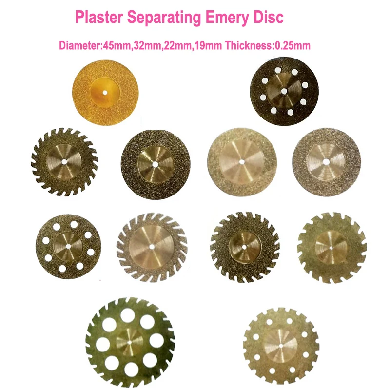 

10PCS Dental Emery Gypsum Sub-Mold Slice Separating Disc Dental Ultra-Thin Metal Double-Sided Sand