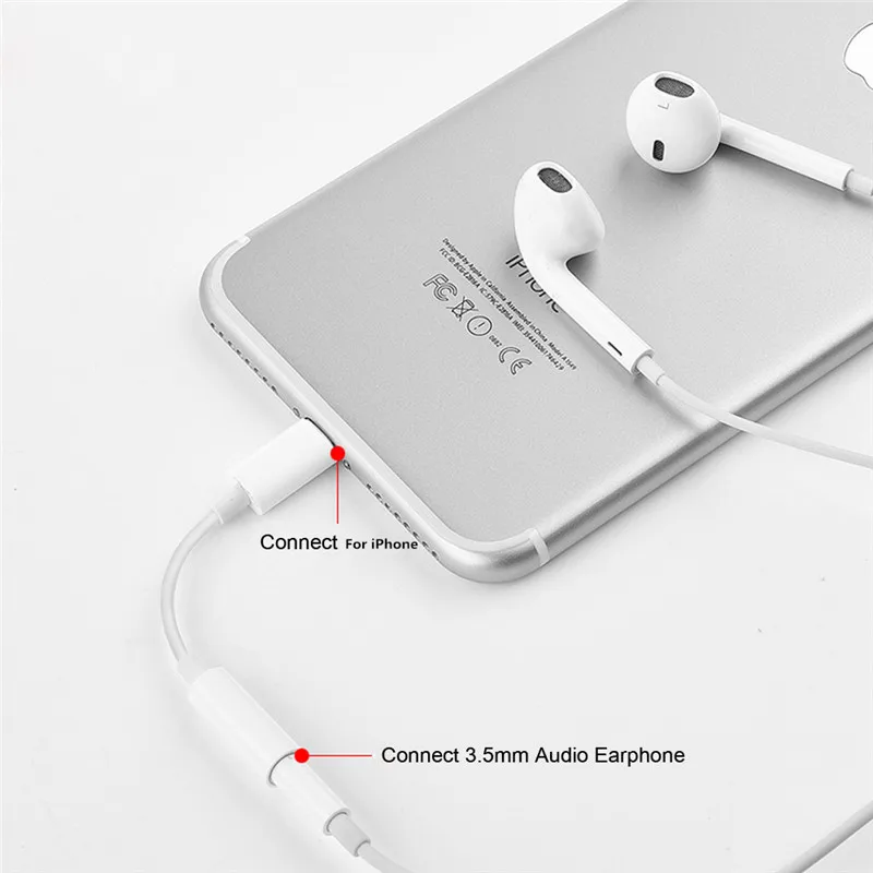 Headphone Adapters For Lighting to 3 5mm Jack Cable AUX Audio Earphone Converter For iphone 7 8 X XS Adapter Cables