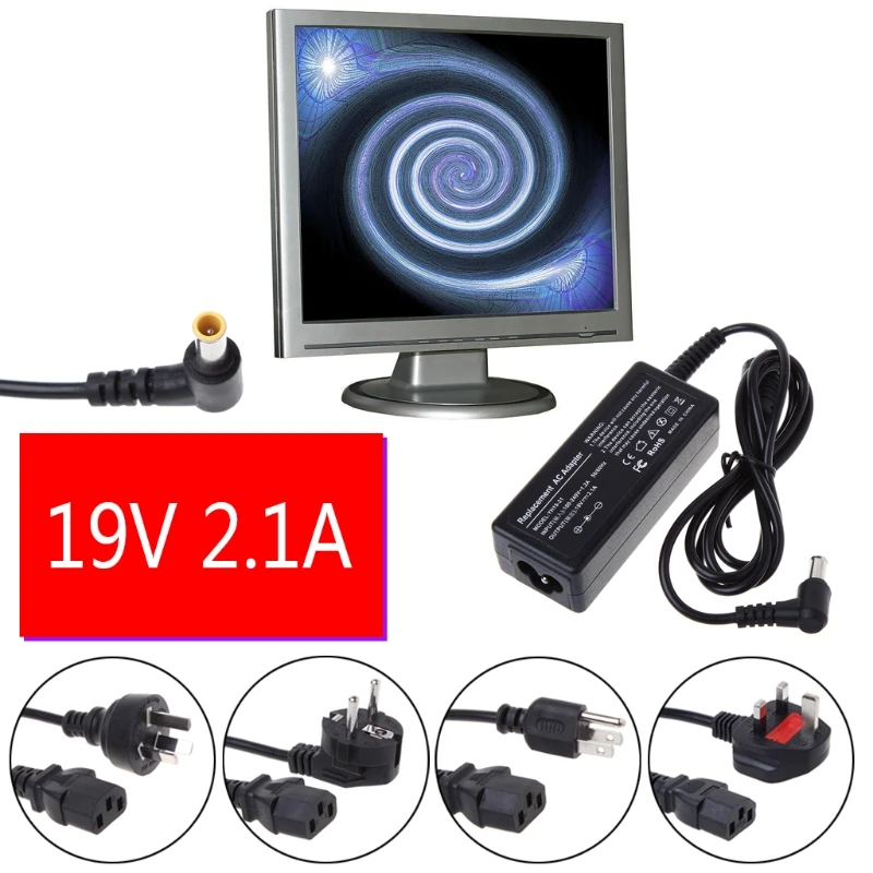AC DC блок питания зарядное устройство адаптер шнур конвертер 19V 2.1A для монитор lg lcd tv