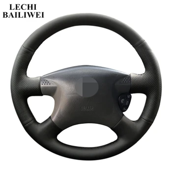 

Artificial leather Steering Wheel Cover DIY Black Hand-stitched Car Steering Wheel Covers for Nissan Sentra 2000-2006