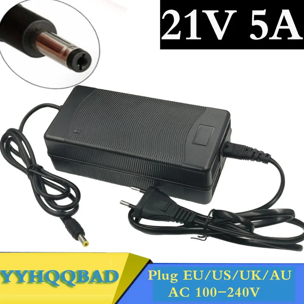 Battery Charger 21V 5A 5 Series 100-240V With LED Light Shows Charge State