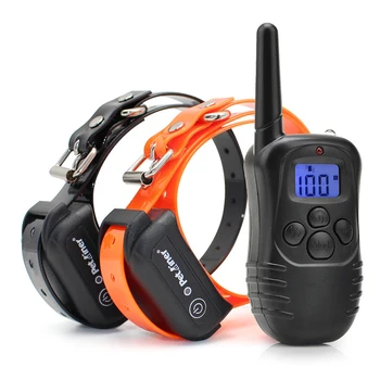 

Petrainer PET998DB Blue LCD Display Remote Dog Training Collar Rechargeable and Waterproof Training Collar 300m for 1 or 2 dogs