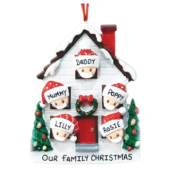 Decoración personalizada de la familia de ornamento, decoraciones de fiesta de Navidad, para el hogar, adornos, 2020