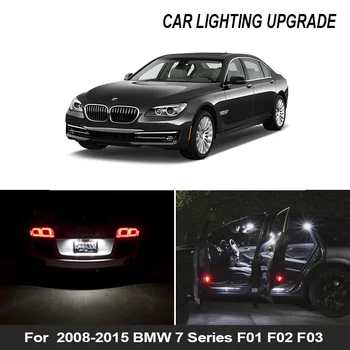 

23Pcs White Canbus led Car interior lights Kit for 2008-2015 BMW 7 Series F01 F02 F03 F04 Trunk Map Dome light