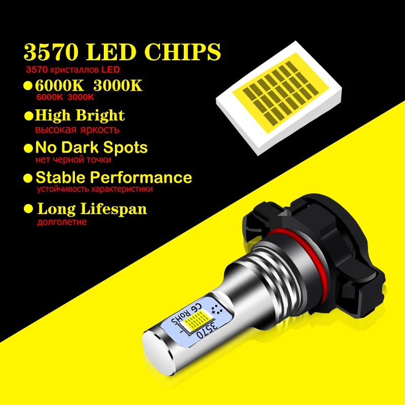 For Audi A3 8P 2008 2009 2010 2011 2012 5202 PS19W PS24W H16 LED Daytime Running