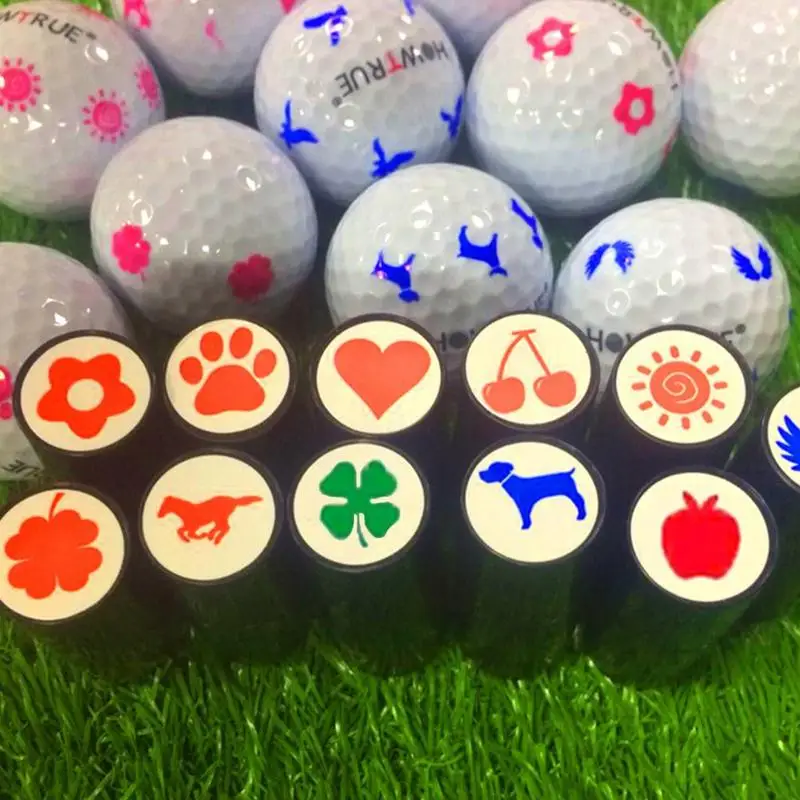 

Plastic + Silicone Golf Ball Stamp Seal Impression Marker Print Gift Prize for Golfer Random Color
