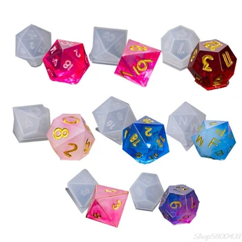 

8 Shapes Crystal Epoxy Mold Dice Fillet Shape Multi-spec Digital Game High Mirror dice mold silicone Mould S29 20 dropshipping