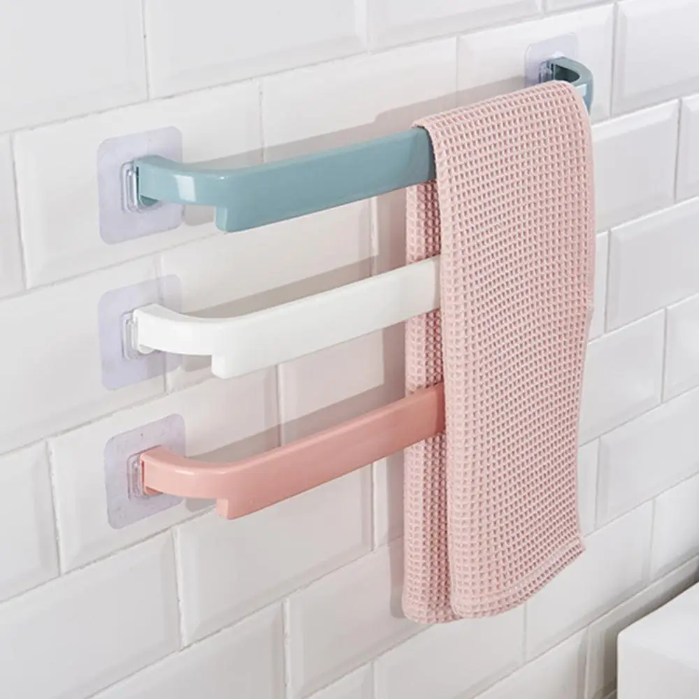 

Towel Holder Rotating Towel Rack Waterproof Bathroom Kitchen Wall-mounted Towel Hanger Plastic Suction Cup Towel Bar