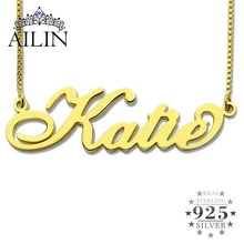 AILIN Personalized Carrie Style Name Necklace Women 925 Sterling Silver Custom Made with Any Name Fashion Christmas Jewelry Gift AILIN Personalized Carrie Style Name Necklace Women 925 Sterling Silver Custom Made with Any Name Fashion Christmas Jewelry Gift