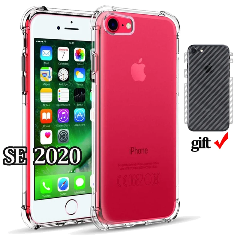 1+1 Premium Silicone Case for iPhone SE 2020 2 Bumper Cover Transparent Armor Protection SE2020 S E | Мобильные телефоны и