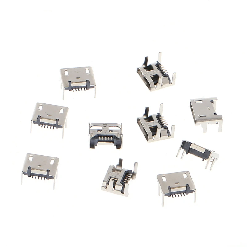 2020 новинка 10 шт. Micro USB Type B 5 контактный гнездовой разъем SMD 4 ножки 90 градусов
