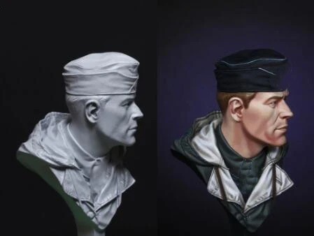 1/10 Uncolor Panzer Commander древний Бюст Игрушка Смола модель миниатюрный набор unassembly