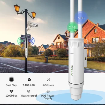 

AC1200 High Power Wi-Fi Outdoor AP/Repeater/Router with PoE and High Gain 2.4G&5G Antennas wifi range extender amplifier