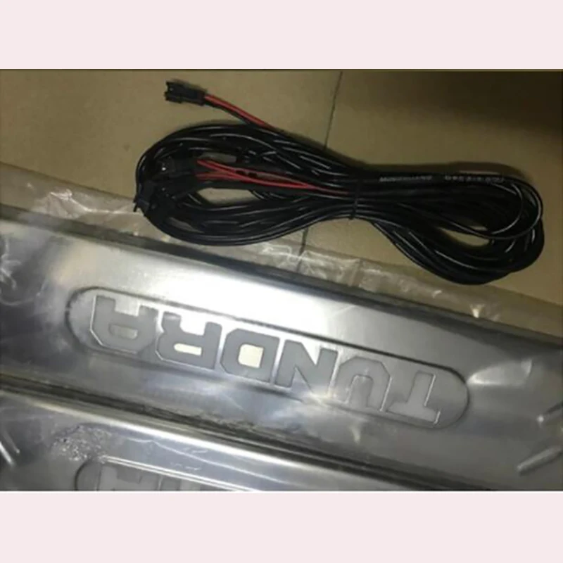 Применение только для 2007-19 Toyota tundra Добро пожаловать педаль двери царапина полосы tundra ремонт, с лампой дверной бар добро пожаловать педали