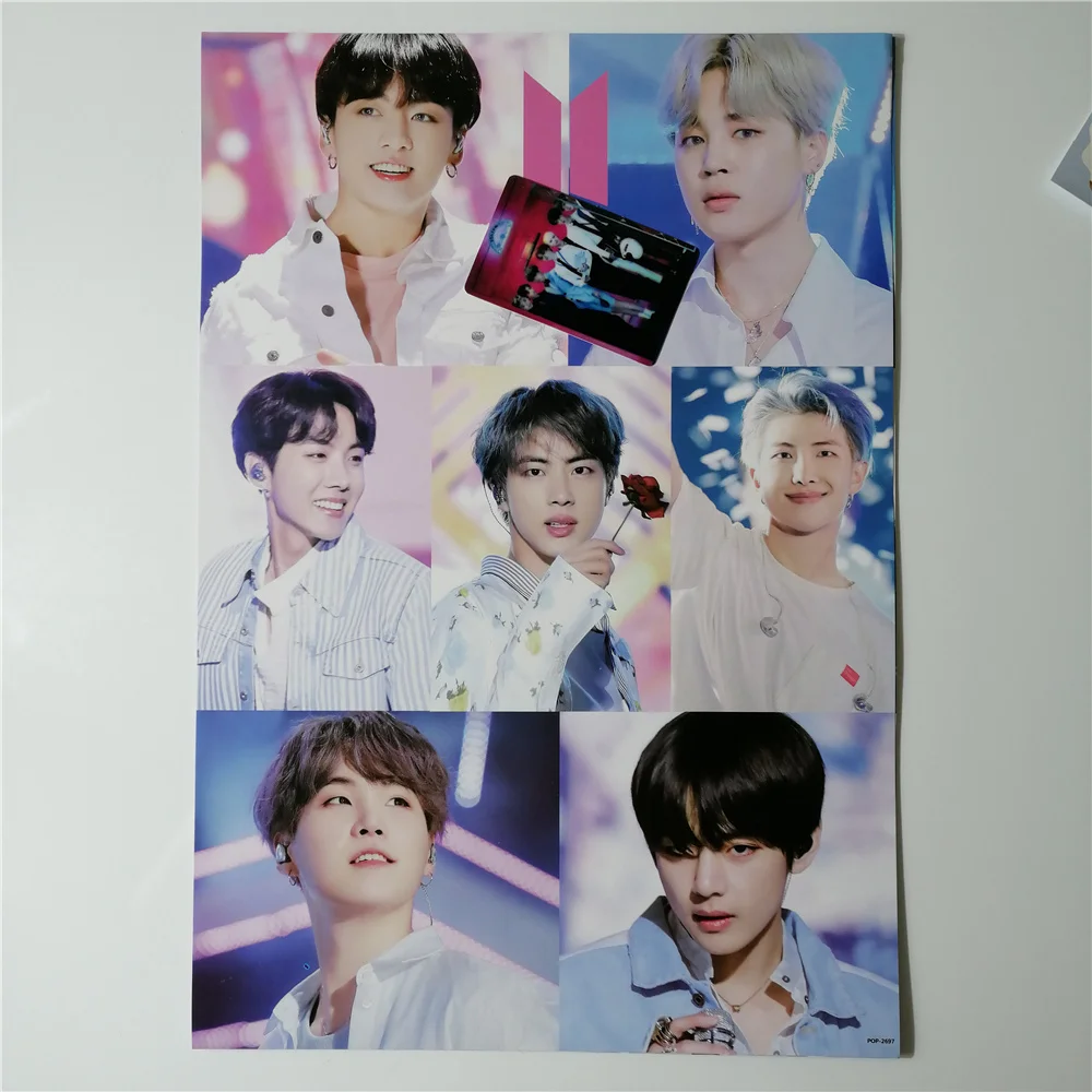 8*(42x29 см) Bangtan мальчики Ким Тхэ Хён V kpop вокруг TaeHyung плакат наклейки на стену подарок