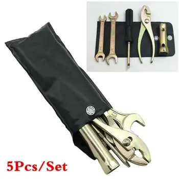 

5pcs Aluminum Alloy Motorcycle Tool Kit Spanner / Wrench / Screwdriver / Pliers W/Storage Bag High Quality Accessories