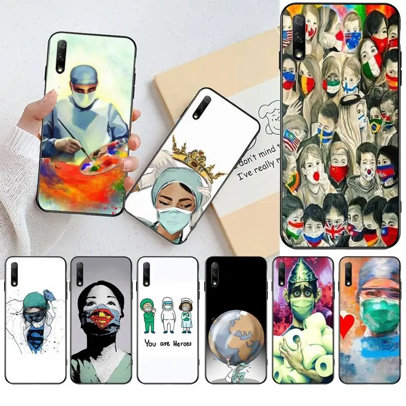 HUAGETOP медсестра королева Доктор Кинг черный чехол для телефона Huawei Honor 30 20 10 9 8 8x 8c