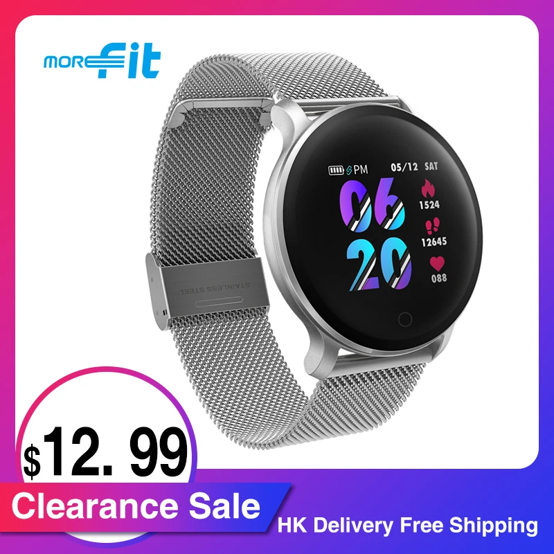 Morefit-reloj inteligente unisex, accesorio de pulsera resistente al agua IP67 con control del ritmo cardíaco, venta de liquidación, versión Global, completamente táctil, 2021