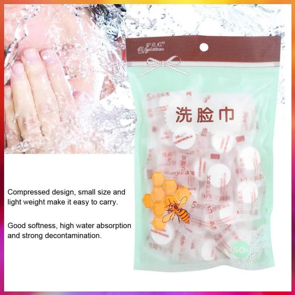 

50pcs Compressed Towels Disposable Capsules Cloth Wipes Paper Tissue Mask Compact Face Washcloth For Outdoor Travel Makeup Clean