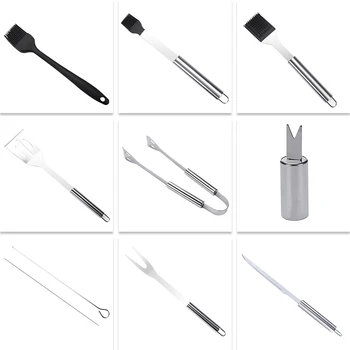 

Hot BBQ Grill Tools Set Heavy Duty Stainless Steel Barbecue Pastry Baking Utensils Set Kitchen Cooking Food Accessories Kit